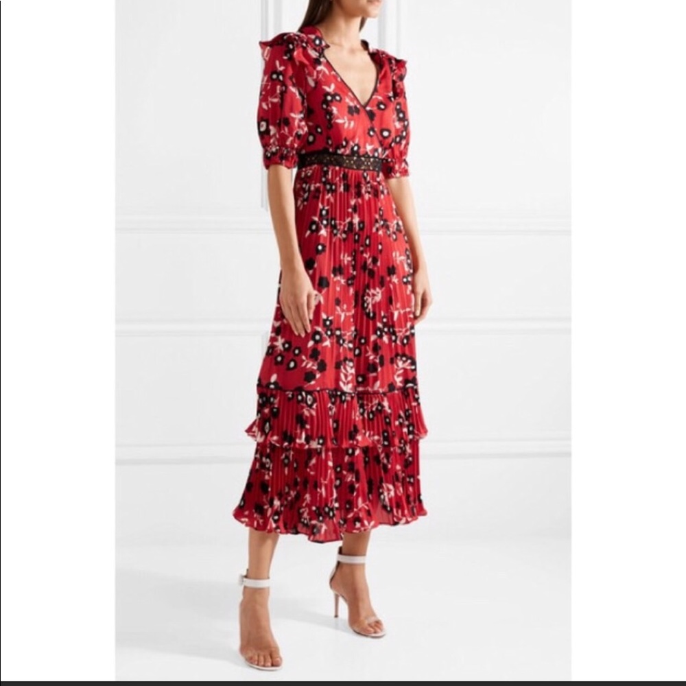 NWT - Self-Portrait Guipure Lace Trimmed Dress